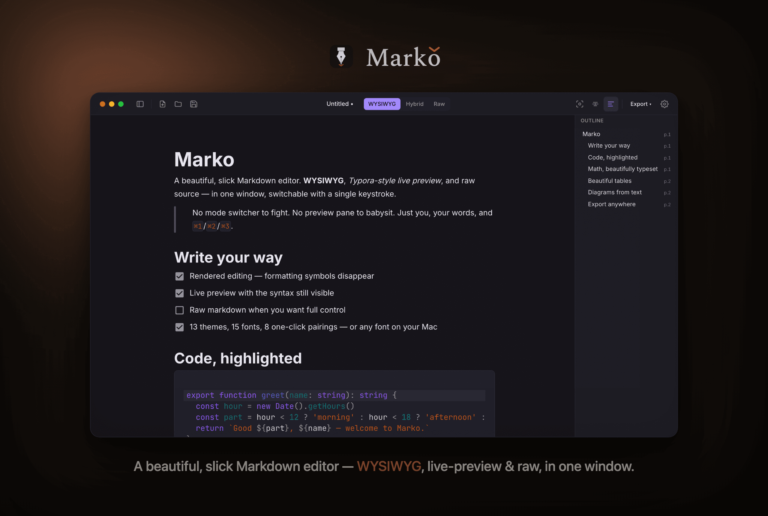 Marko markdown editor